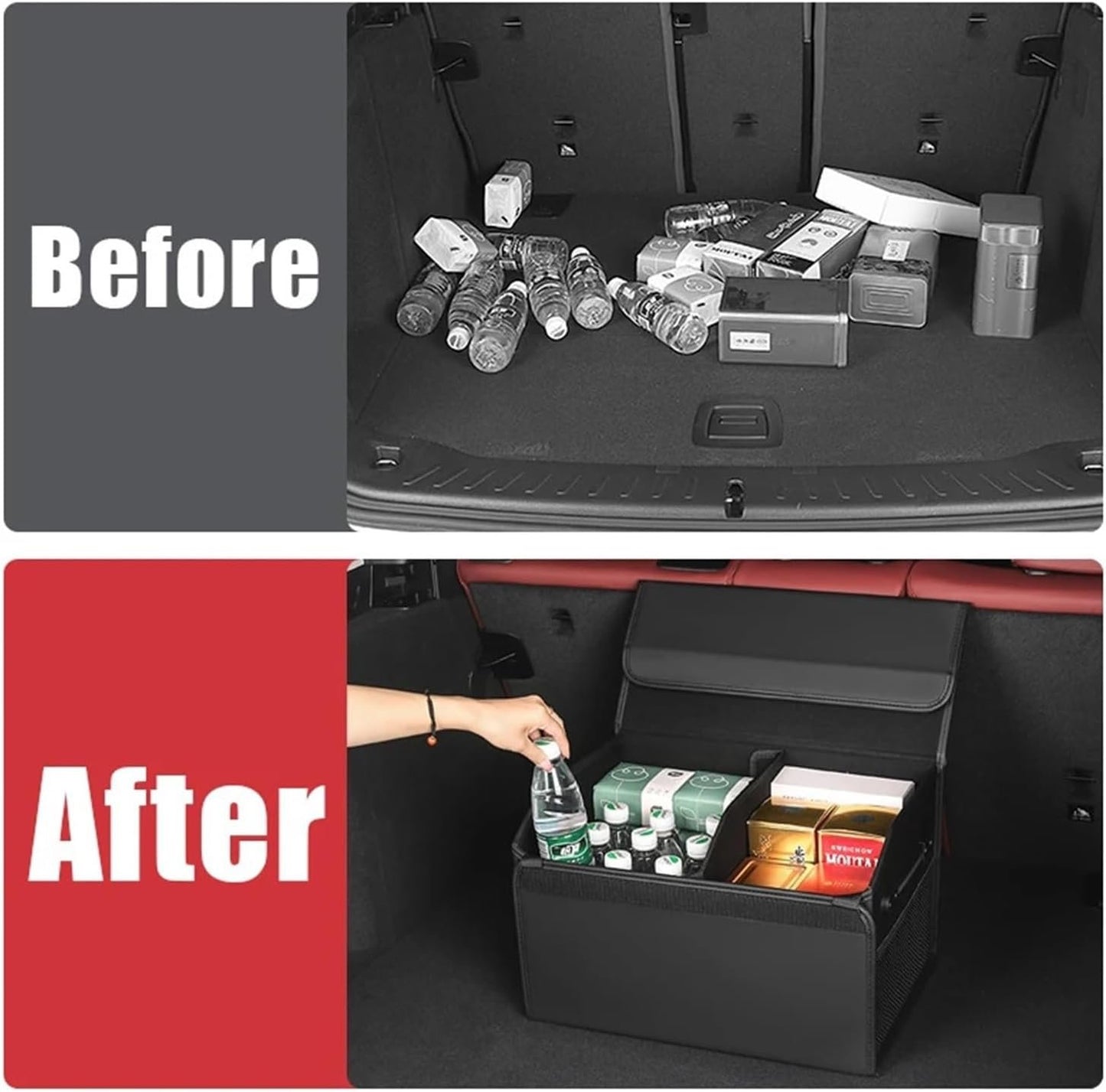 Compatible for Toyota Land Cruiser Prado 150 FJ150 2010-2017 2018 2019 2020 2021 2022 2023 2024 Car Trunk Storage Box Tools Tidying Package (Color : Black)