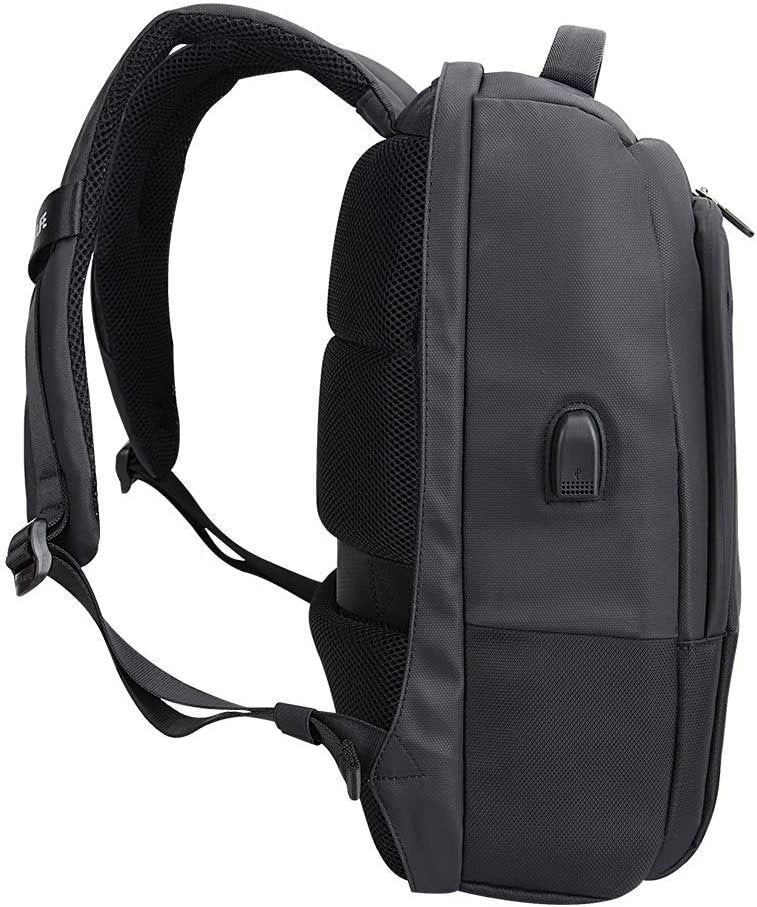 BESTLIFE Unisex-Adult (Luggage only) Briefcase Laptop Backpack for 15.6" with Security Features + USB Connector, Black, One_Size