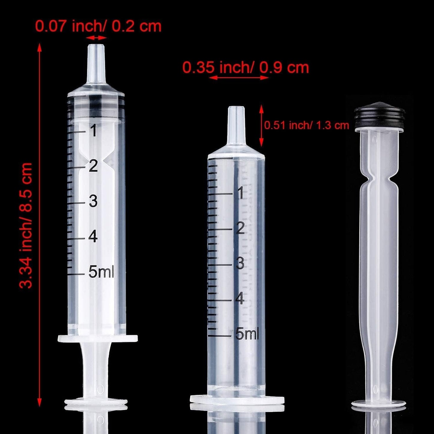 OLCANA 20 Pieces Syringes 5ml Seringues 5cc Plastic Measuring Syringe for Liquid Lab Baby Watering Feeding Pet Scientific Glue ApplicatorF