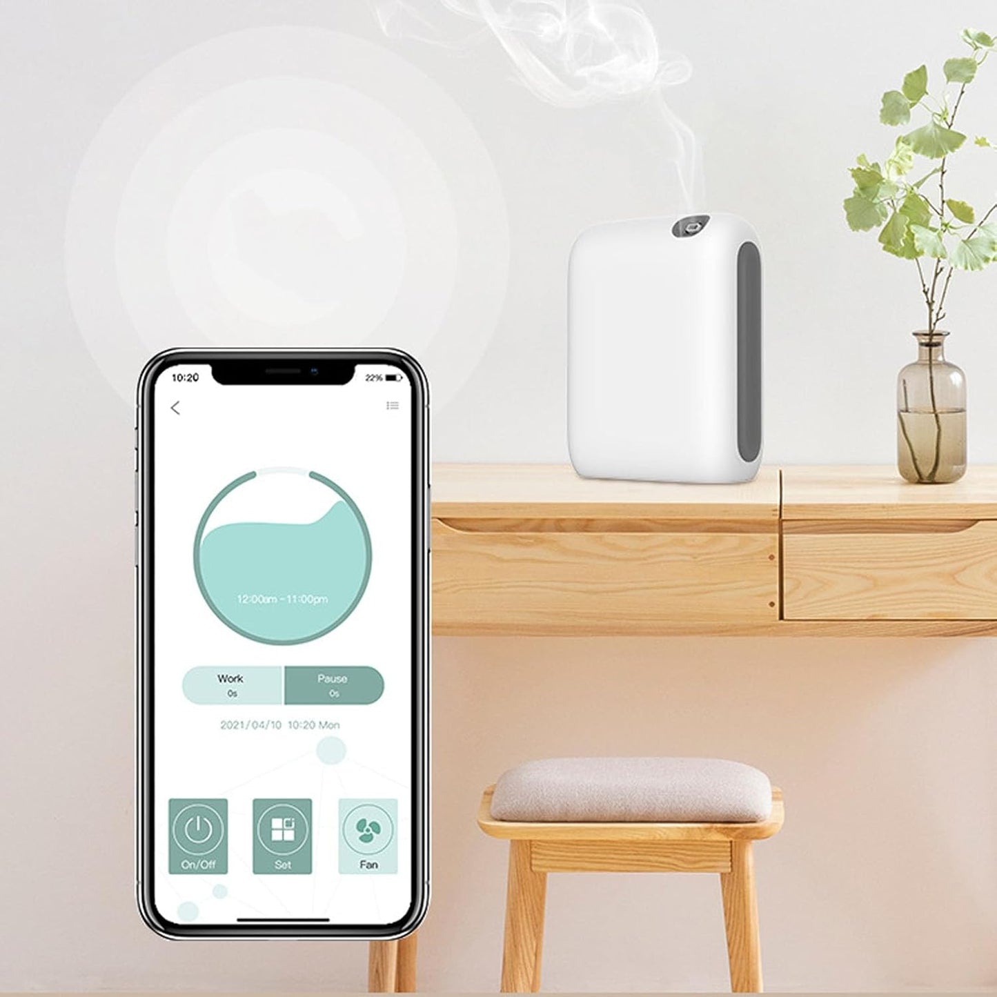 Essential Oil Diffusers for Home, Smart Scent Air Machine for Home, Hotel Collection Diffuser, Waterless Essential Oil Diffuser with Automatic Timing Function APP Control