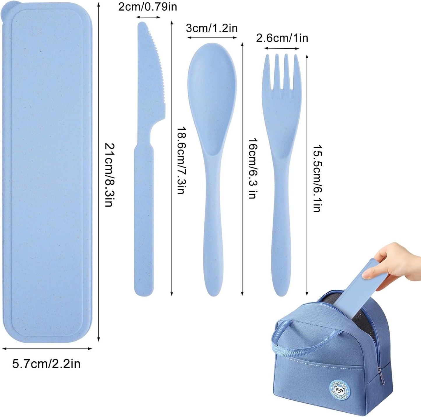 4 Pack Travel Cutlery Set with Case, Reusable Spoon Knife Forks Utensil Set, Portable Travel Utensils for Kids Adult Travel Picnic Camping Or Birthday, Anniversary Use