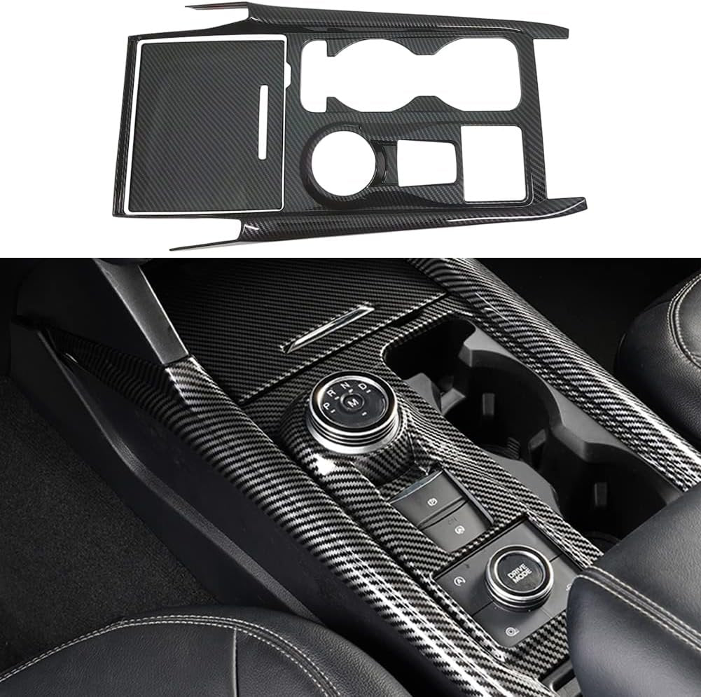 AOKIO Center Console Gear Shift Panel Cover Trim for Ford Explorer Interior Accessories 2020 2021 2022 2023 2024 (Carbon Fiber Style)