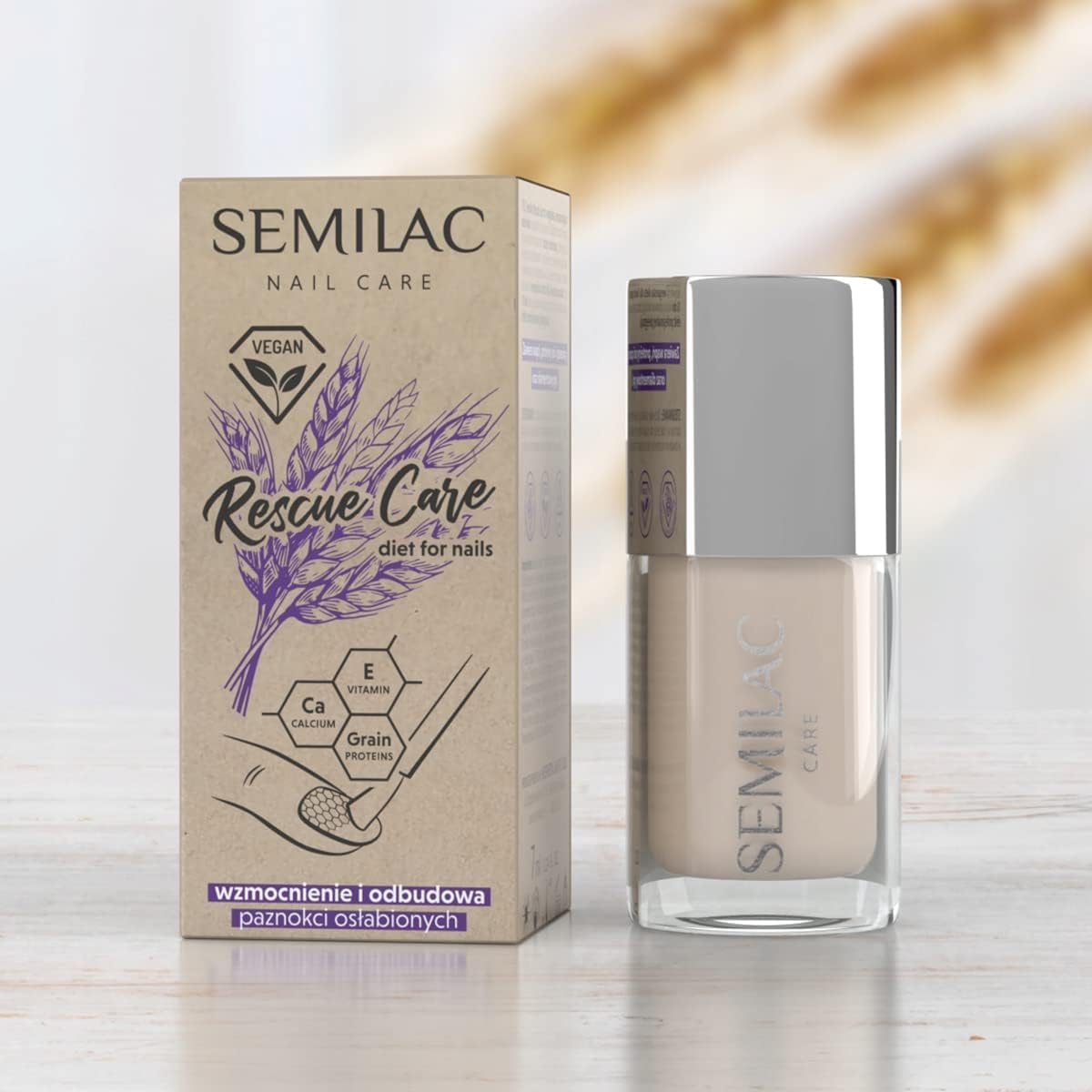 Semilac Rescue Care Nail Hardener Strengthening and Restoring Weakened Nails Vegan Formula 5ml