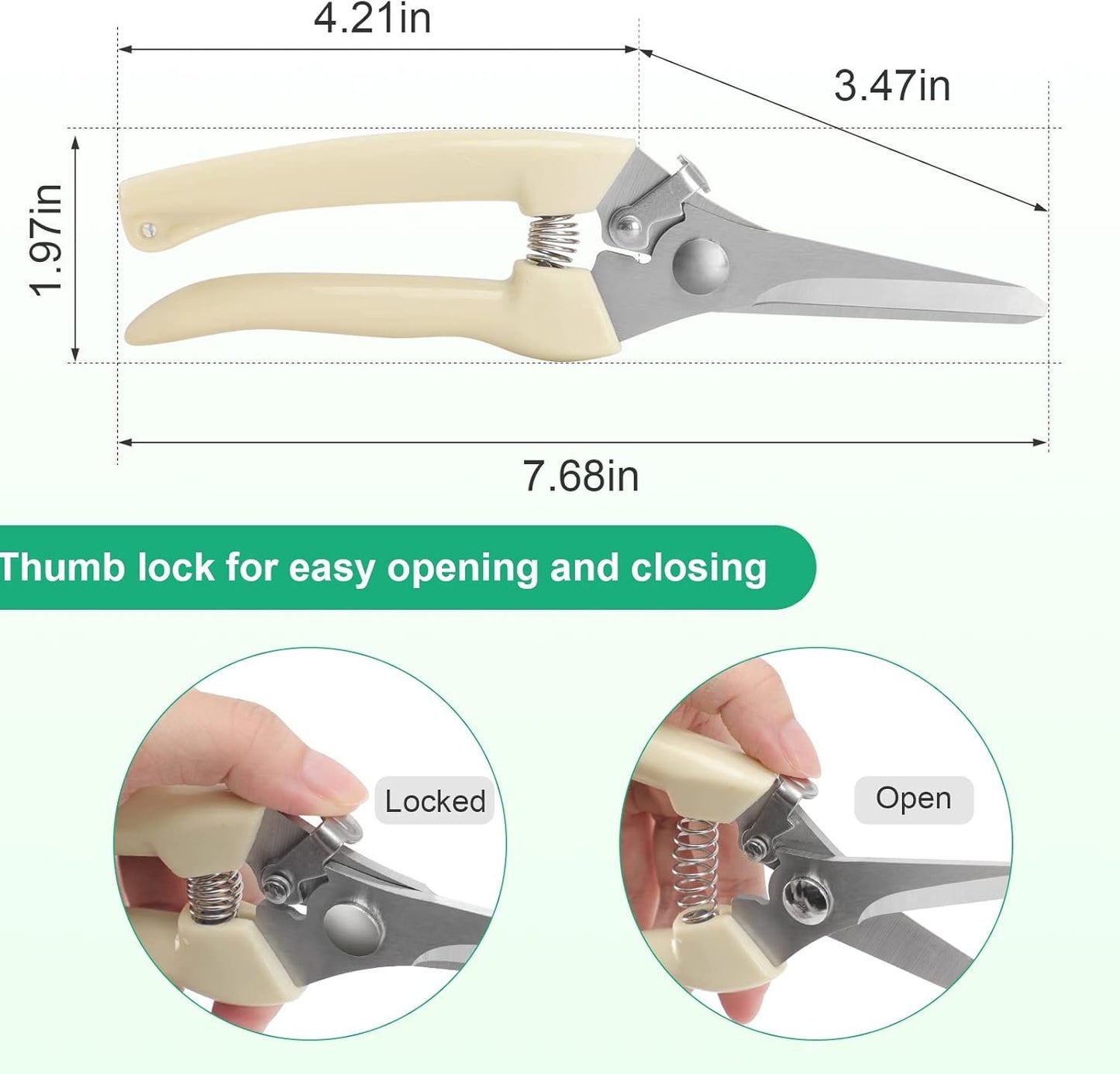 MEPEREZ- 2PCS Stainless Steel Pruning Shears,Multifunctional Gardening Shears,Orchard Flower Picking Tree Trimming Flowers,Bonsai,Fruit Picking Scissors Tool…