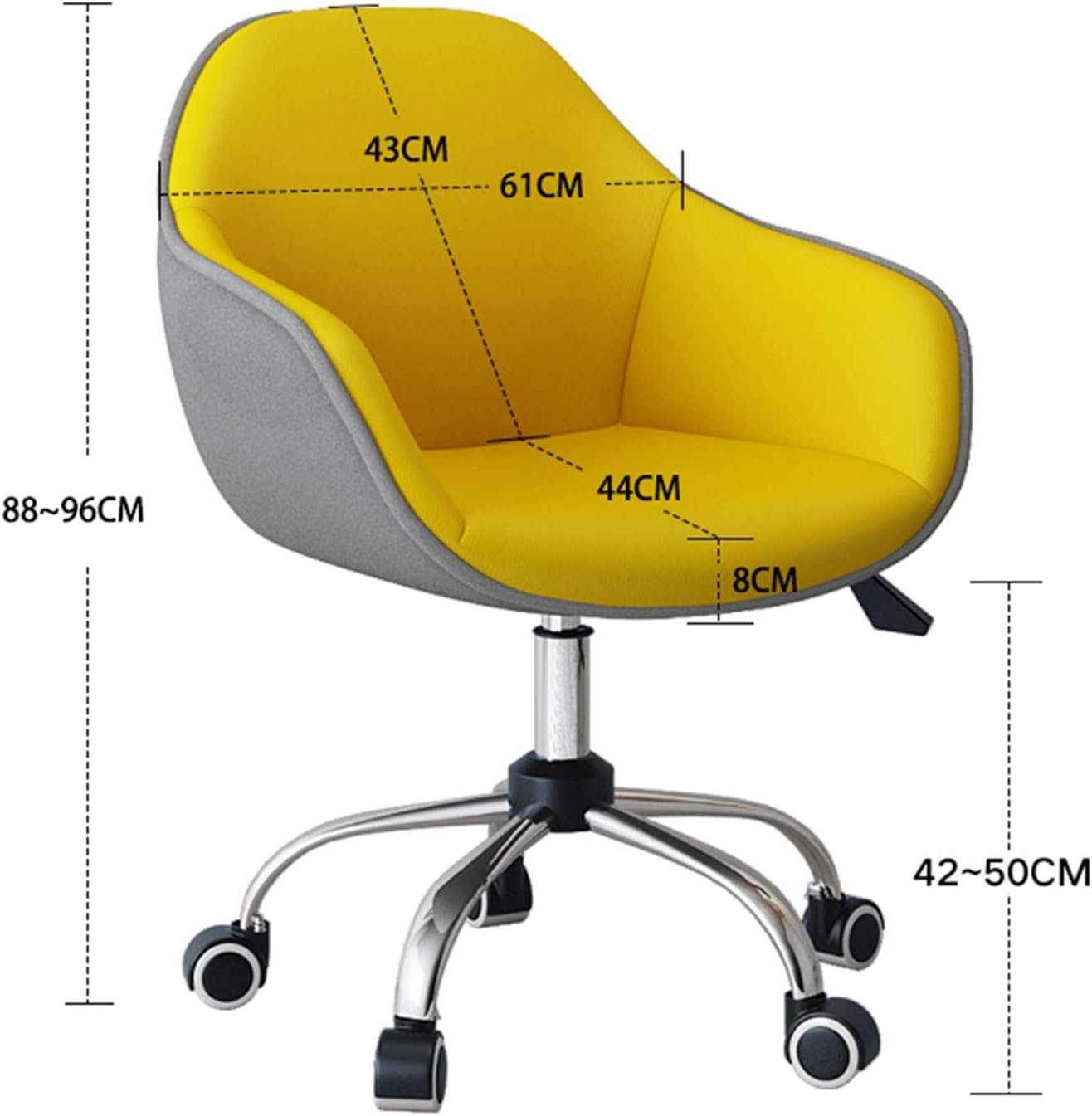 Desk Chair Executive Office Chair Swivel Chair Ergonomic Mid Back Seat Surface Lift Reinforced Steel Base PC Chair Office Essentials Chair Leather 360° Rotation for Reception Dinning Confere