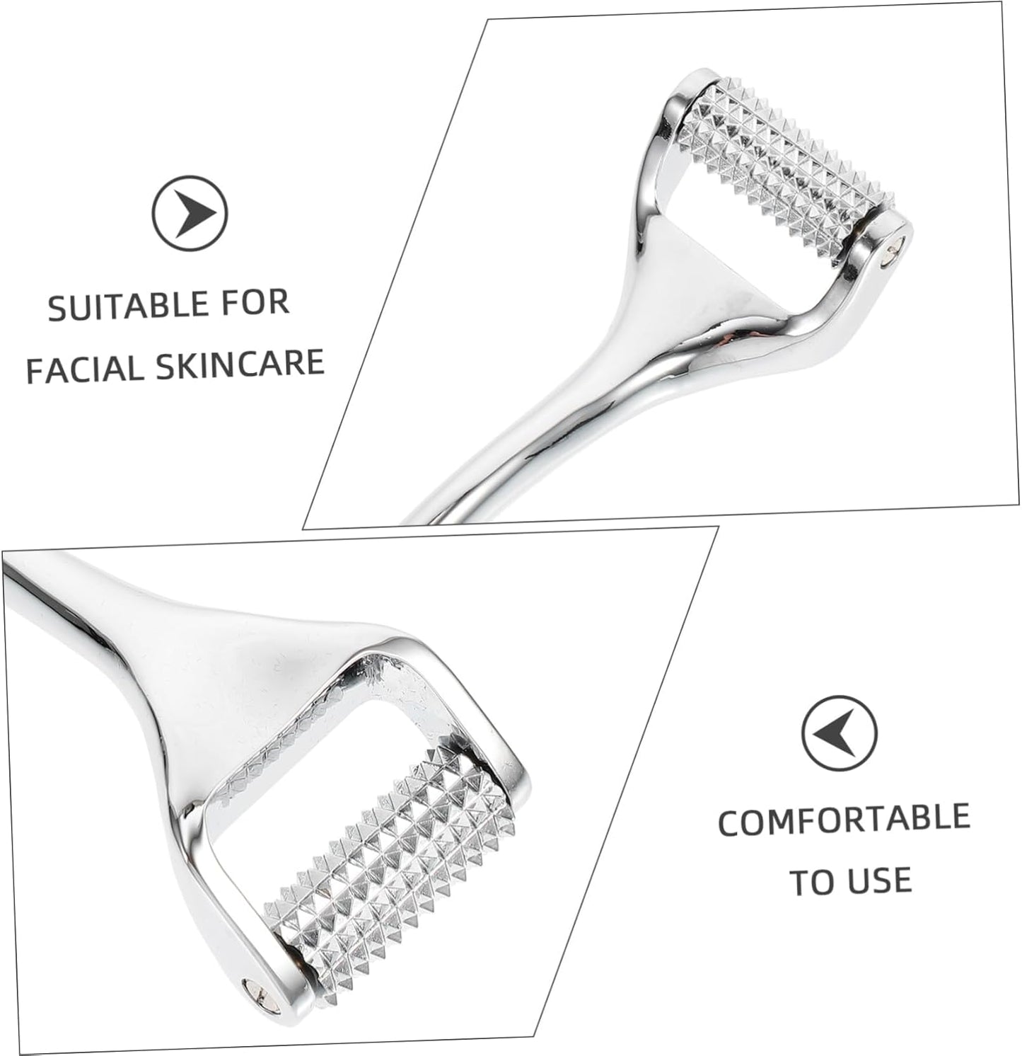 MOTHNUR 1Pc Skin Care Pin Walker Beauty Device Wrinkle Removal Zinc Alloy Cleanser Facial Skin Care Massager Silver