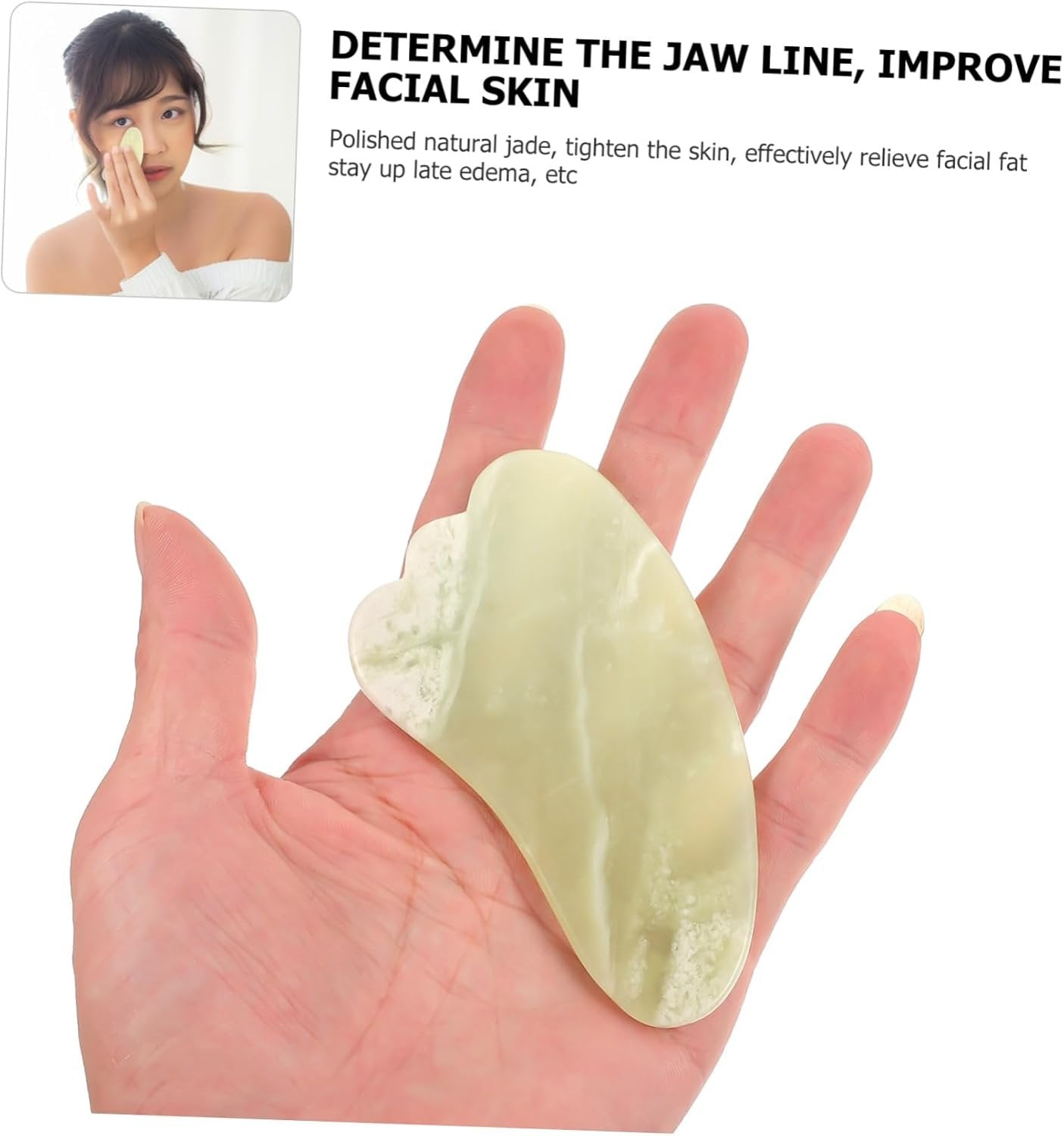 SOPOTUTU 1Pc Jade Scraping Board for Facial Massage Durable Compact Scraping Plate for Lifting Tightening