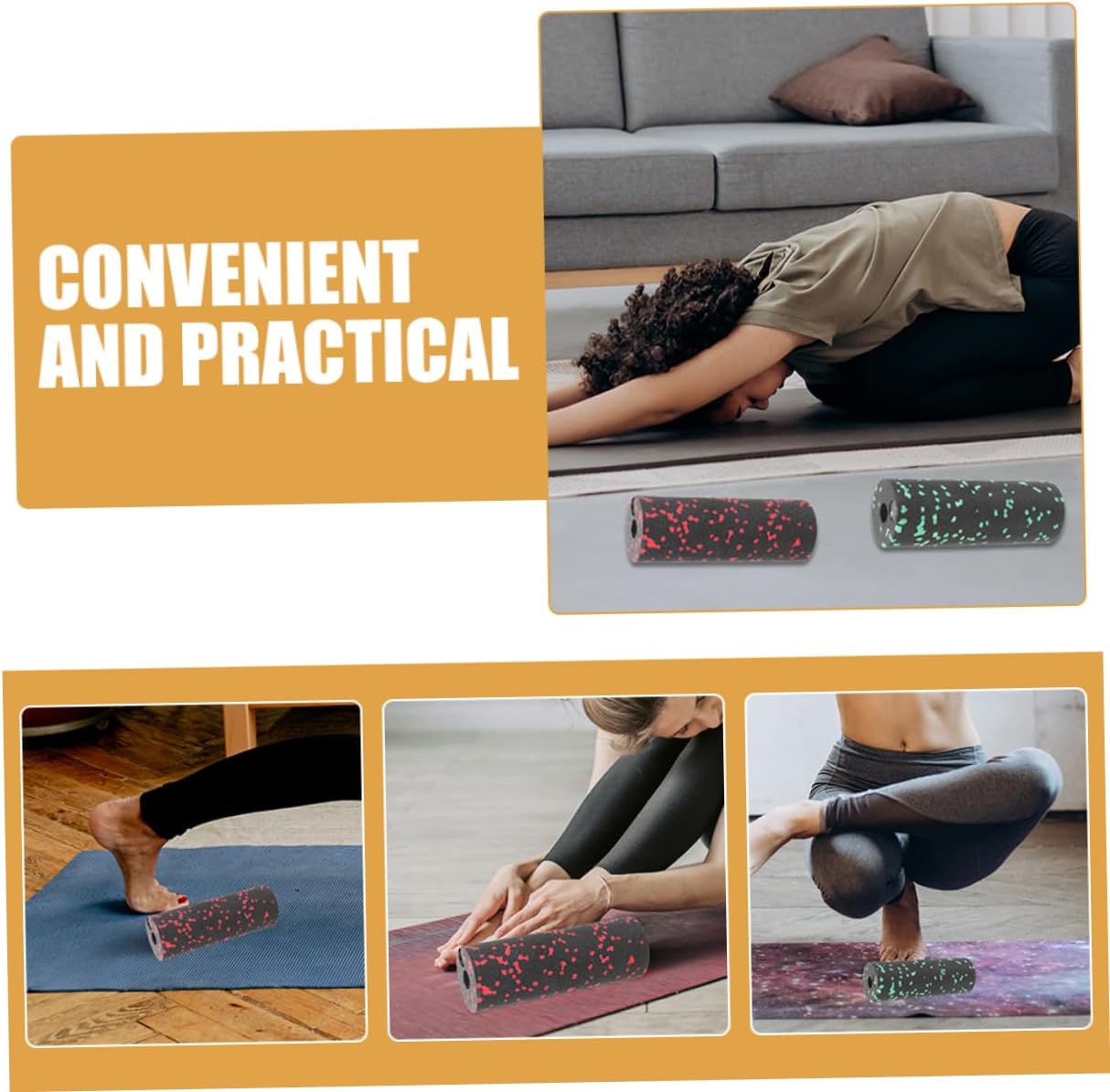 Toyvian 4 Pezzi Mini Colonna Yoga Massaggiante in Sughero Colonna a Rulli Del Corpo Per Massaggio Muscolare Massaggio a Accessori Yoga Per L'esercizio Epp