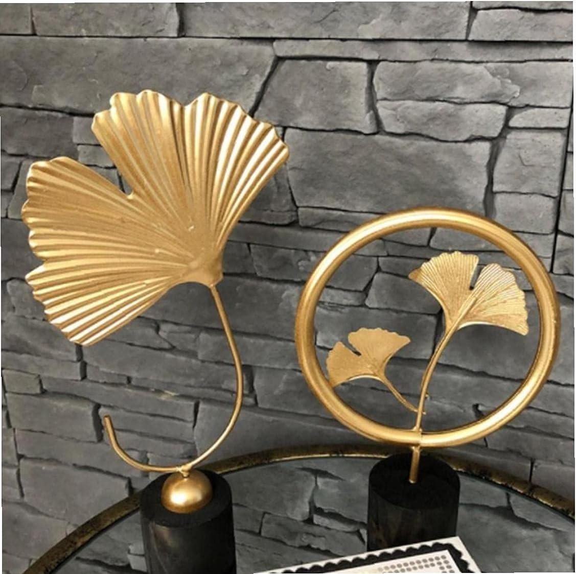 TOSSPER Foglie Statua in Miniatura Decorazione Domestica Moderna Ufficio Accessori per Soggiorno Piecies Oggettistica per Casa Statue Ornamenti