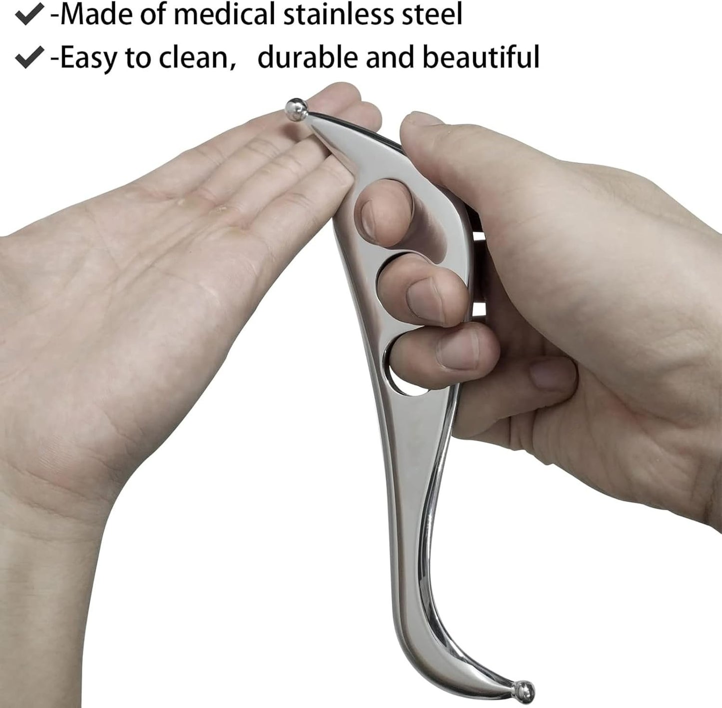 GYX COELE Stainless Steel Muscle Scraper Massage Tool,Soft Tissue Physical Therapy Muscle Blade, IASTM Tools, deep Tissue Scraping for myofascial Release(Big S shape)