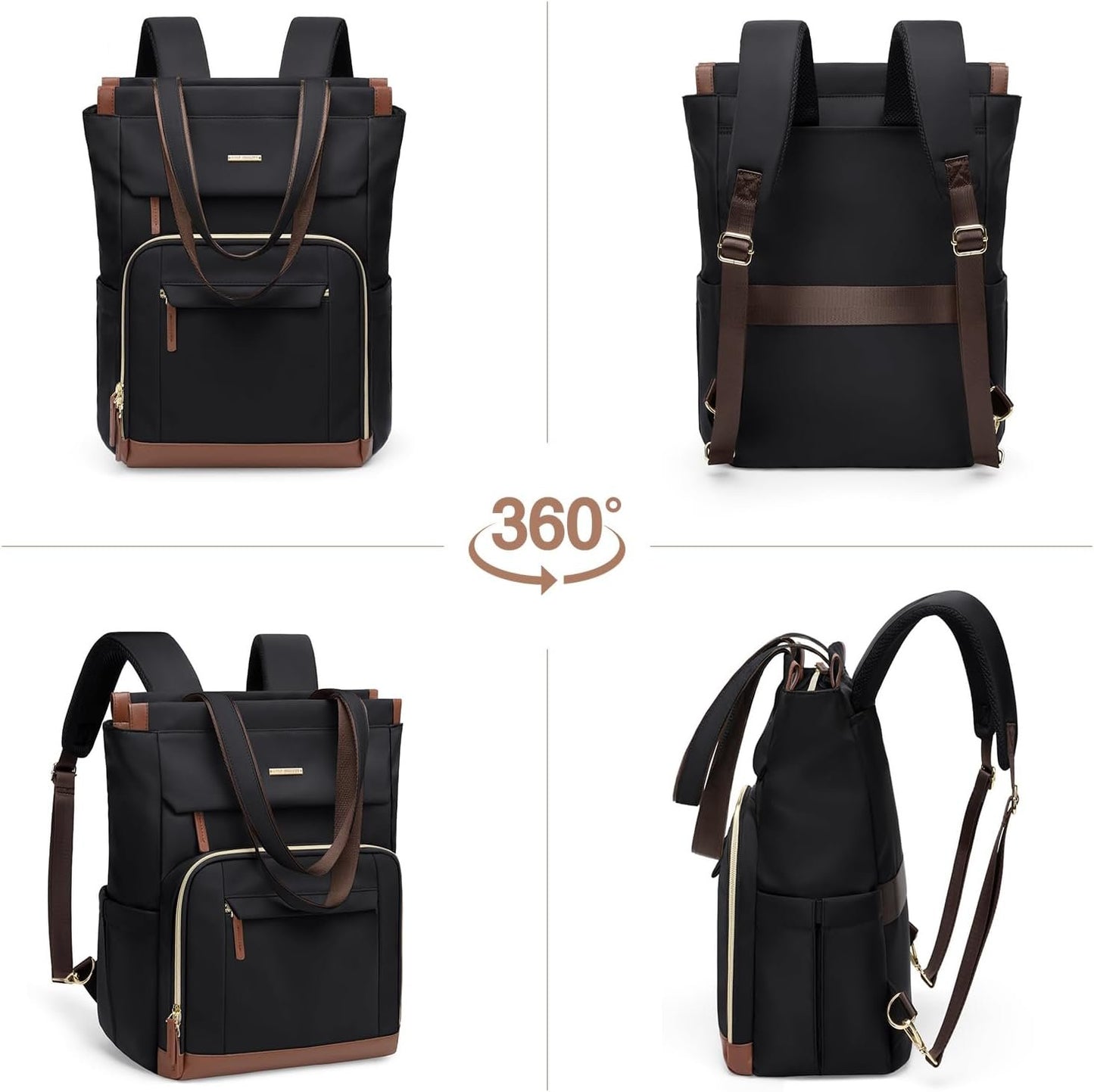 GOLF QUALITY Convertible Backpack Women Carry on Tote Laptop Backpack Bookbag for College Work Nurse Travel