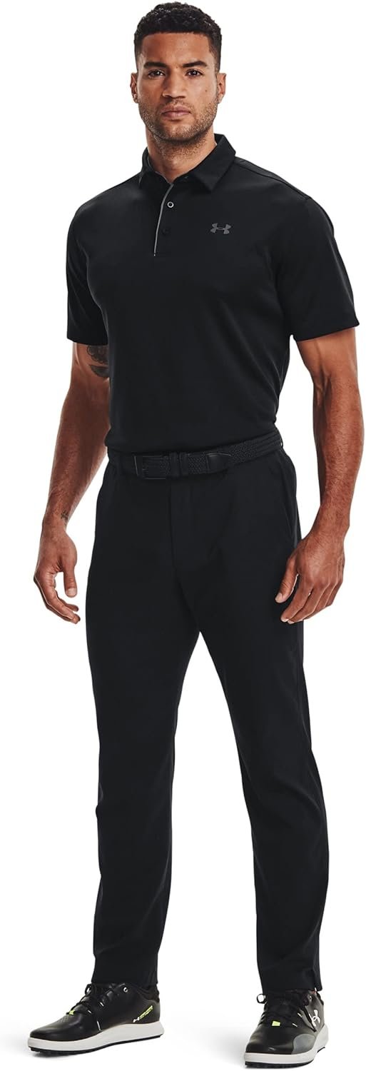 Under Armour mens Tech Golf Polo , Black (001)/Graphite , Small
