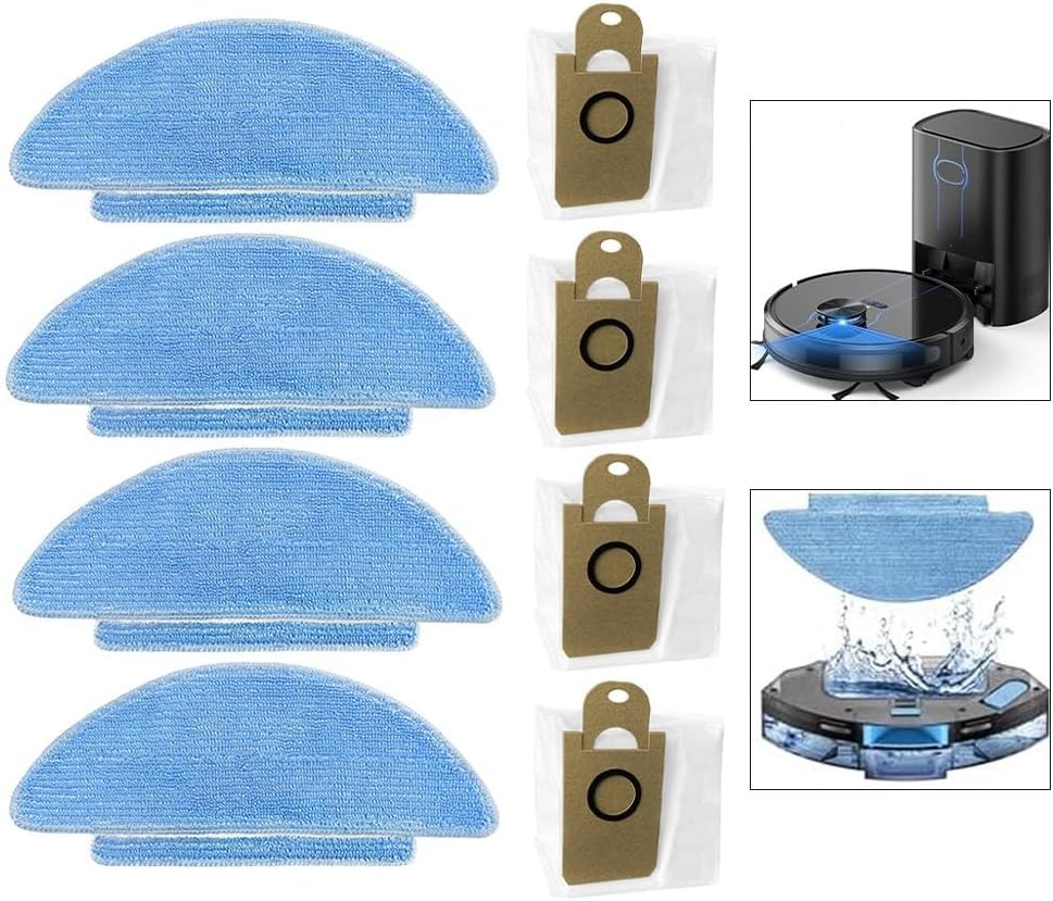 Cleaning Essentials, panni e sacchetti per la polvere per robot aspirapolvere ForFor Clean ForL6 Nex, funziona con modelli Tikom