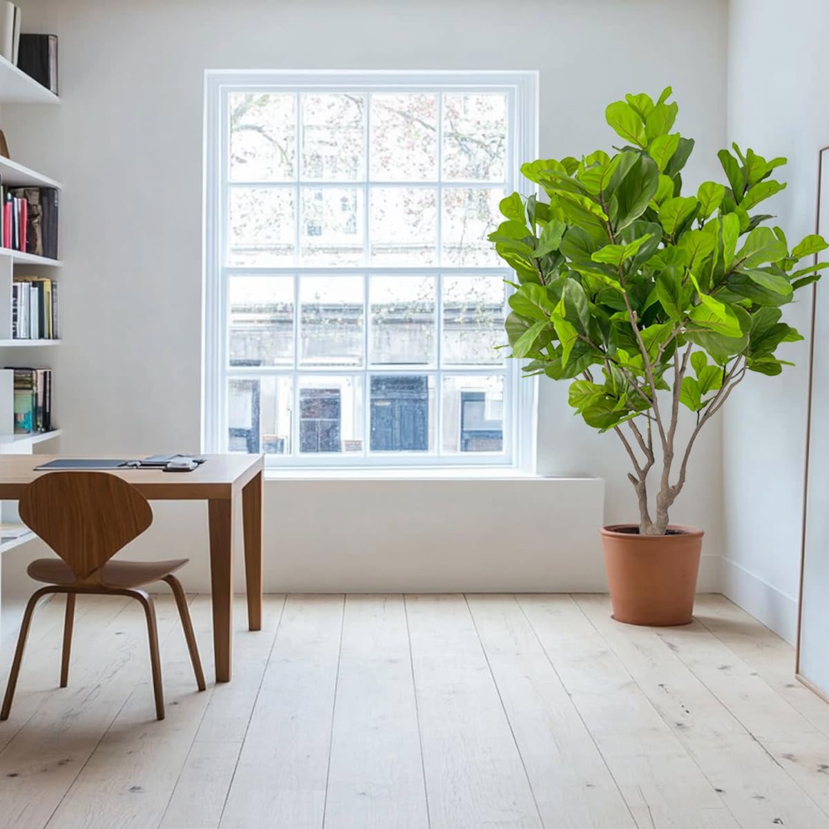 Artificial Fiddle Leaf Fig Tree 8ft Tall,Faux fig Tree Indoor Artificial Tree for Modern Home Office Living Room Floor Decor Indoor