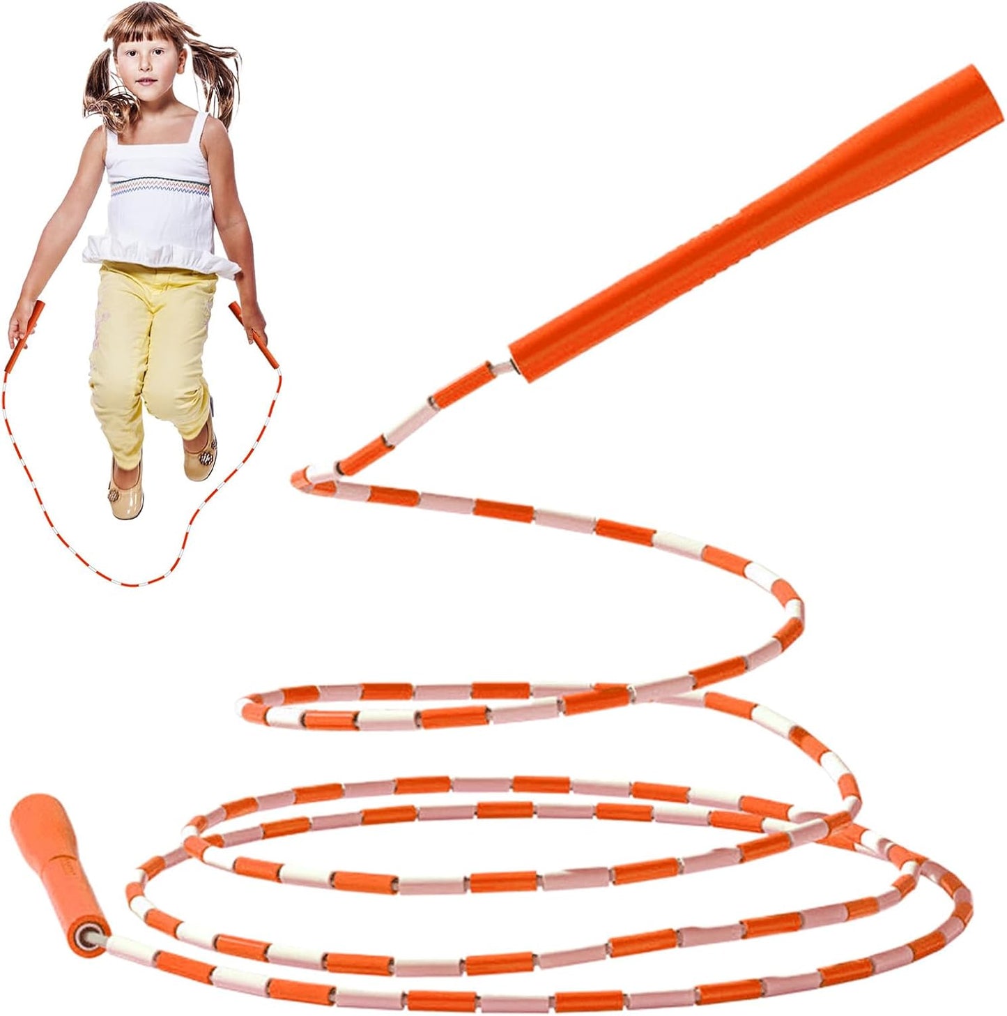 Beaded Jump Rope, Adjustable Fitness, 280 cm/110.24 Inches Adult Training Gear, Cardio Exercise Tool, Durable Workout Accessory, for Gym School Playground Park, Indoor Outdoor Use