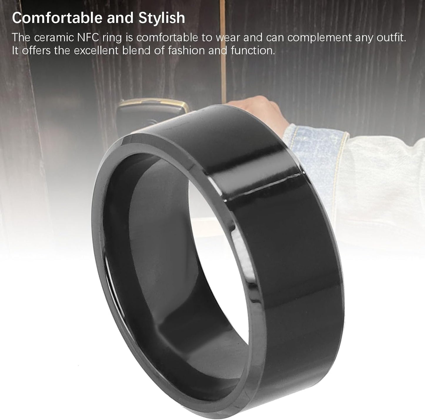 Ceramic NFC Ring Multifunctional NFC 216 Smart Ring for Access Control Elevators Attendance Systems Business Card Writing