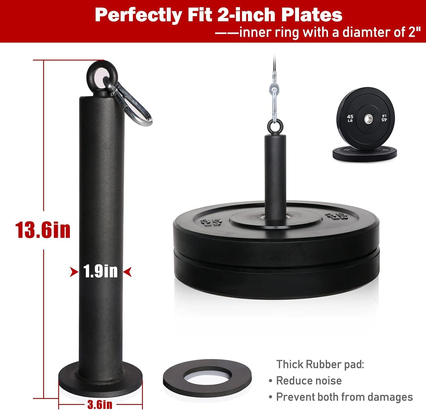 SYL Fitness Gewichtsplatte Ladestift 25mm/50mm, Fitness Weight Plate Loading Pin Home Gym Workout
