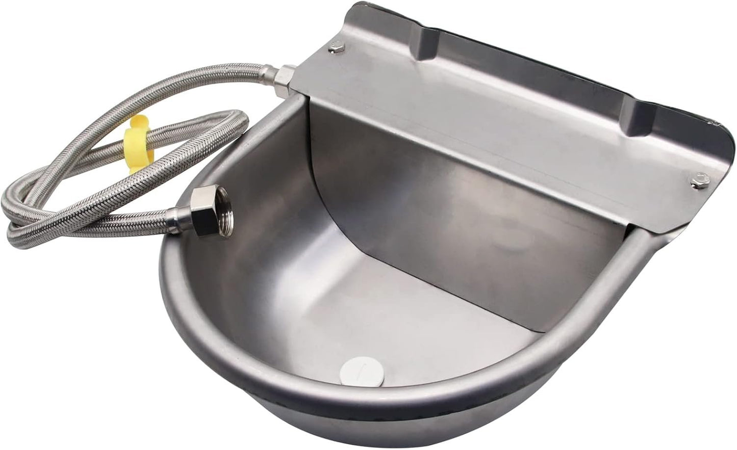 Automatic Horse Drinking Waterer Bowl,Upgrade Stainless Steel Farm Livestock Water Dispenser with Drain Hole and Float Valve for Horse,Dog, Chicken,Goat,Pig (A)