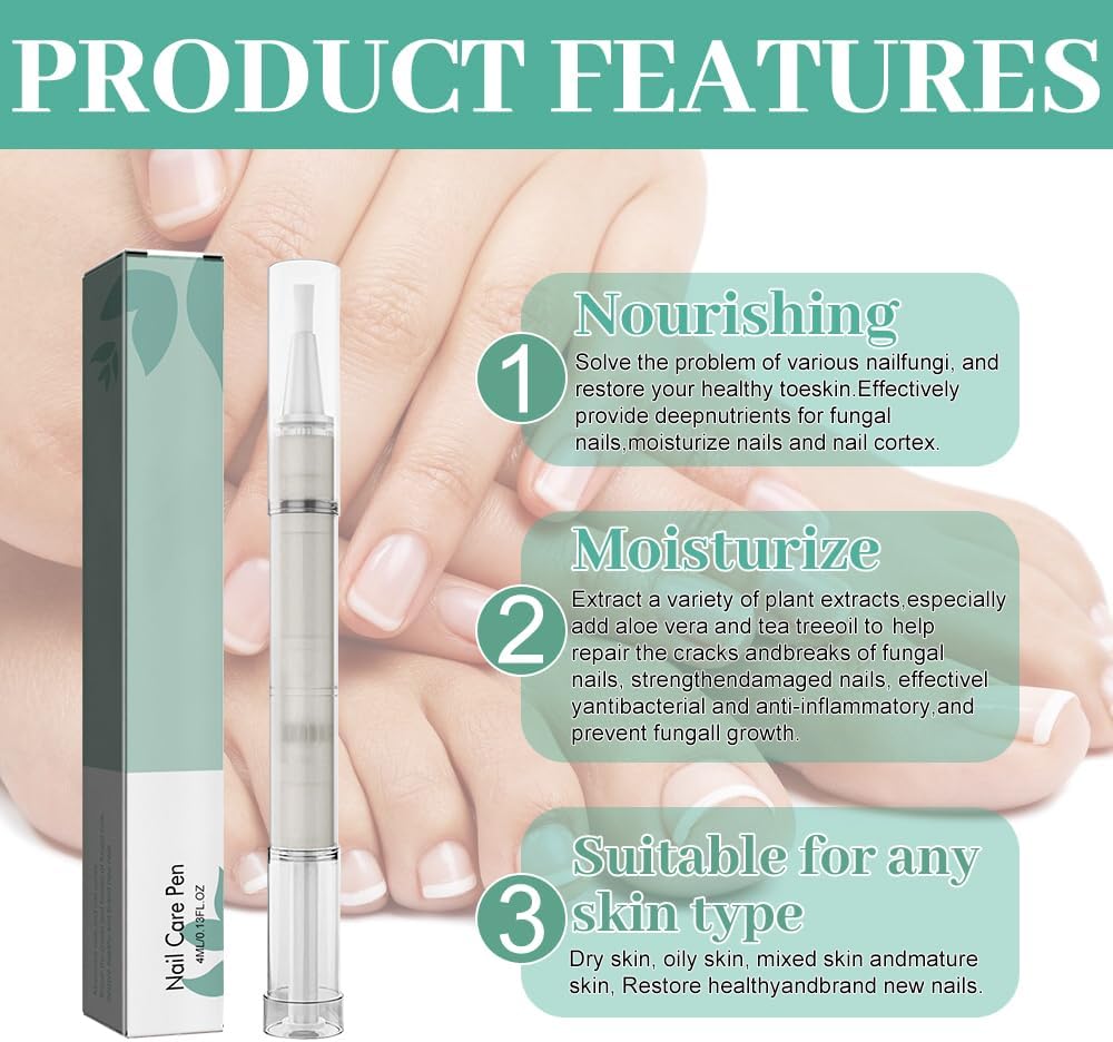HIULLEN Nail Care Pen, 4 Pieces Nail Care Routine Nail Care Tool for Nail Care and Toenails