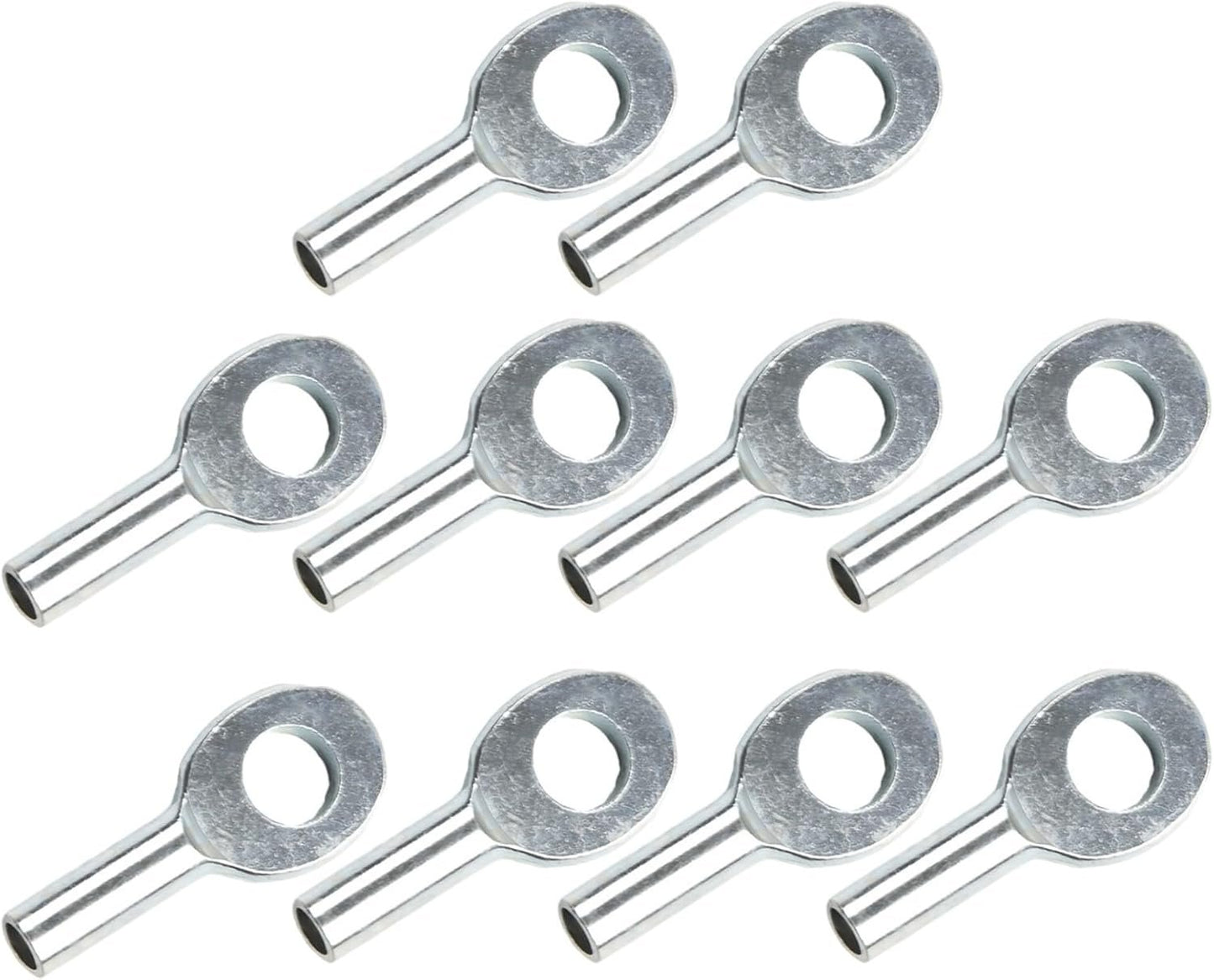 10PCS Cable Eyelet Terminal Metal Cable Eyelet Terminal Gym Pulley Machine Wire Rope Stopper Joint Fitness Equipment Accessory for Home Workout Replacement Parts(6mm)
