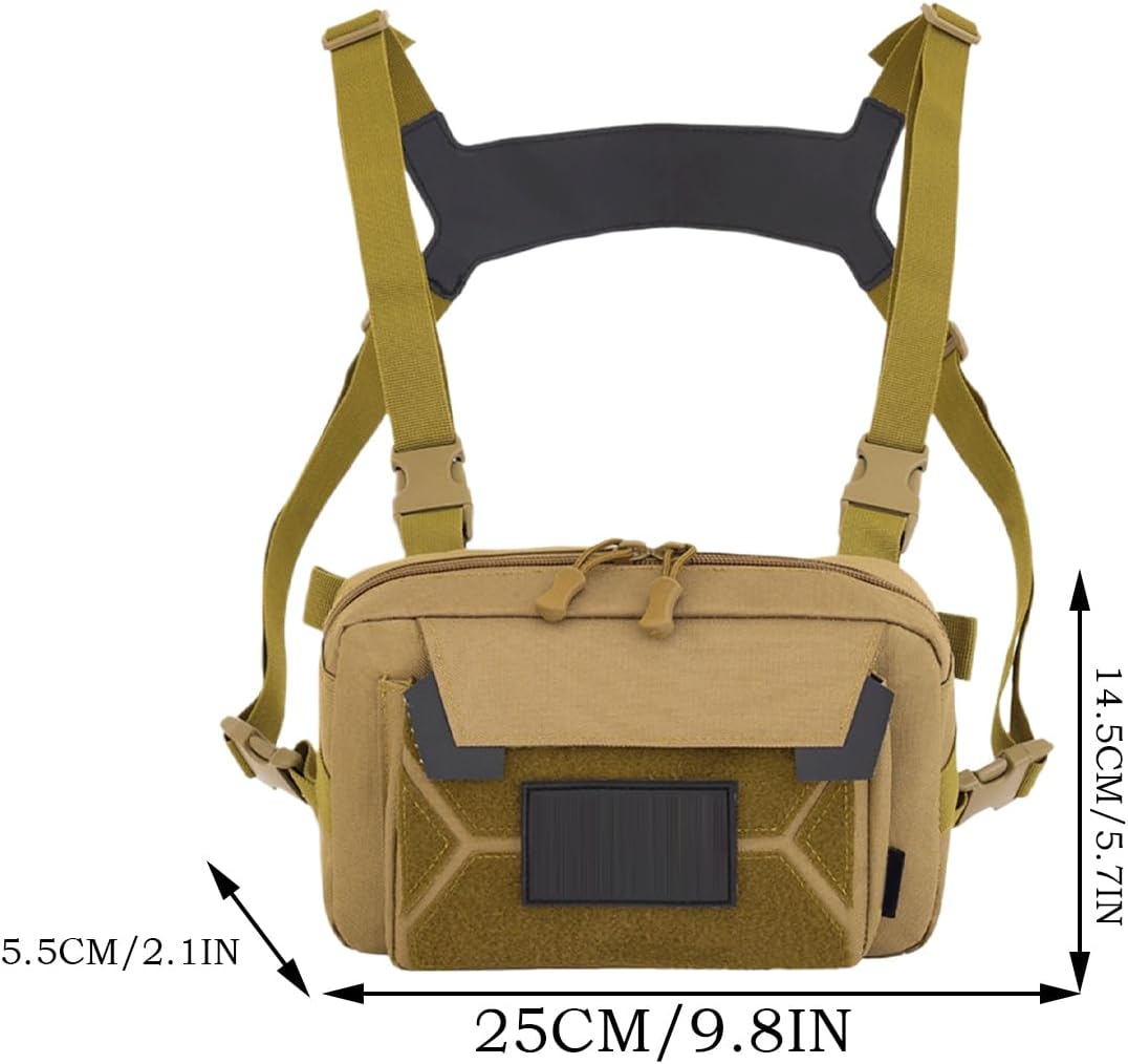 Gitekain Chest Bag, Waistcoat Backpack, Portable Waterproof Design, Shockproof Outdoor Gear, Ideal for Travel, Sports, Camping, Hiking, and Daily Adventure, 5.7x9.8 inches