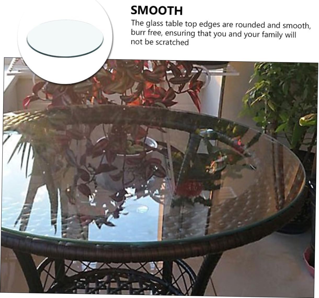 GRIRIW Thickened Tempered Glass Table for Dining/Kitchen Modern Table Shatterproof Easy Clean