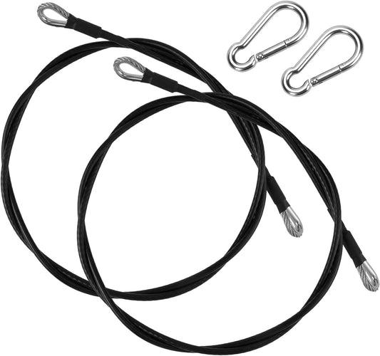 2pcs 59in/150cm Fitness Extension Cables, Home Gym Cable Extension with Carabiner for Bowflex Home Gym Machine Accessories for Leg Extensions