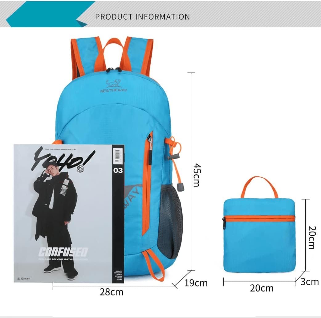 Ultra Lightweight Packable Backpack, Water Resistant Small Backpack Daypack Foldable for Travel Hiking Outdoor Camping and Cycling Foldable Outdoor Bag