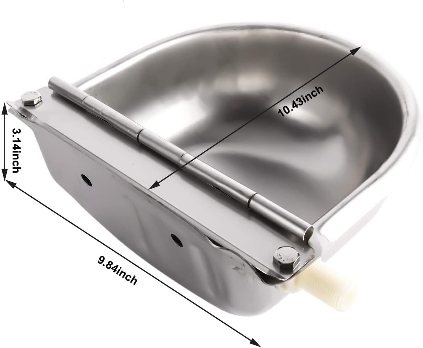 Mono-gatari Automatic Waterer Water Bowl Farm Livestock Stainless Steel Animal Drinking Water Bowl for Pigs Horse Cattle Goat Sheep Dog (with Drainage Hole, with Float Valve)