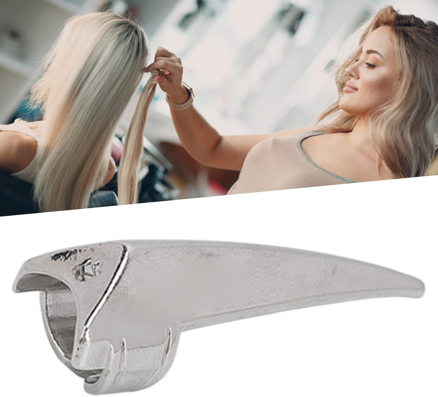 Hair Separator Tool, Finger Separator Toe, Braid Finger Separator Tool Sectioning Ring Separating Rings for Braiding Curling (Silver)