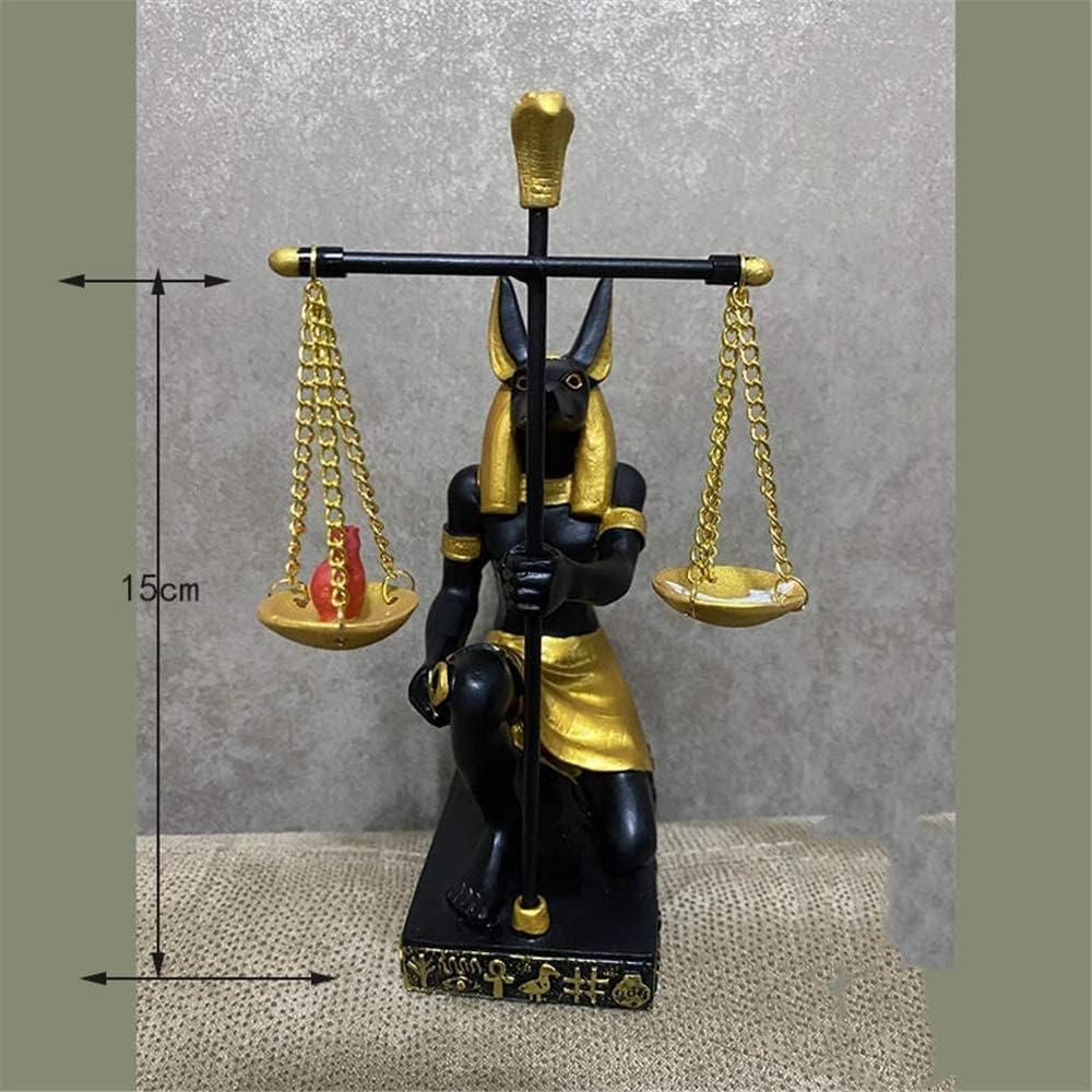 ZXKYZR8 Ancient Egyptian Statue Figurine Sculpture Black and Gold Anubis Libra of Justice Egyptian Figurine Judge Dog God Ornaments Decoration Travel Souvenir Home Decor Gift p