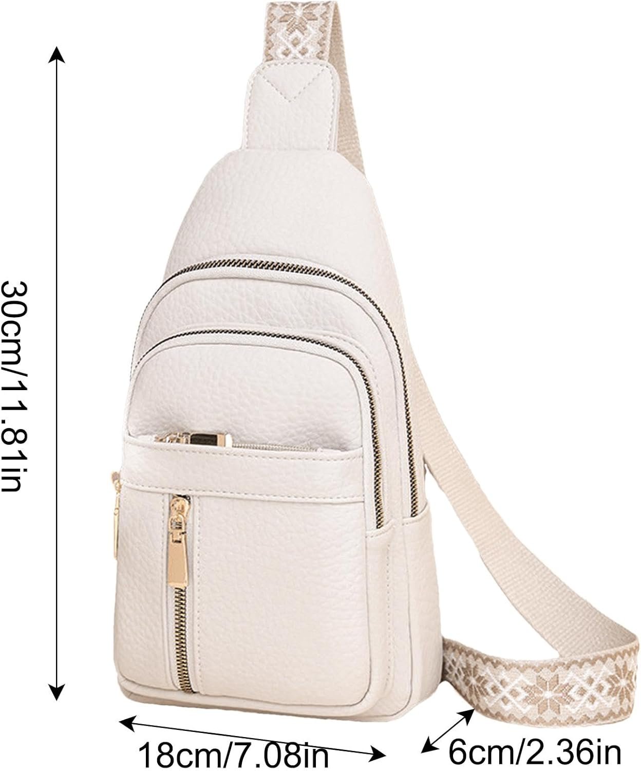 Small Sling Bag for Women | Single Shoulder Travel Pouch | Multi-Pocket Casual Fanny Pack, Body Purse, Womens Chest Bag for Travelling