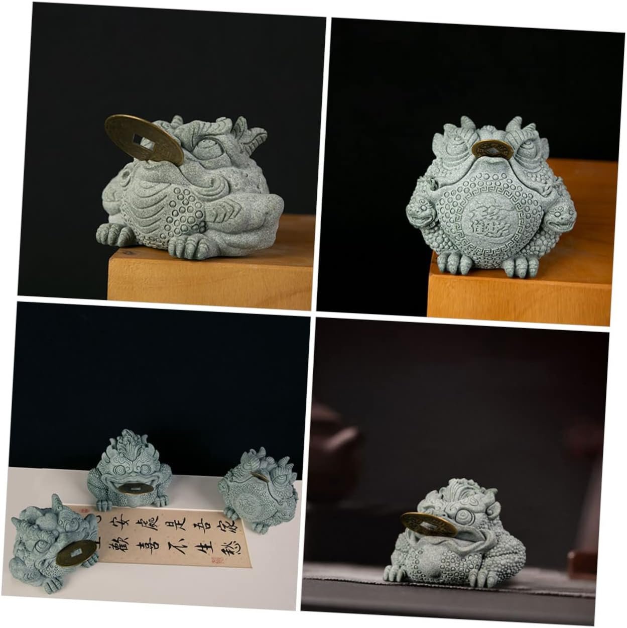 LIFKOME Statua Di Rospo Decorativa Cinese Oggettistica Per Casa Statuetta Tea Pet