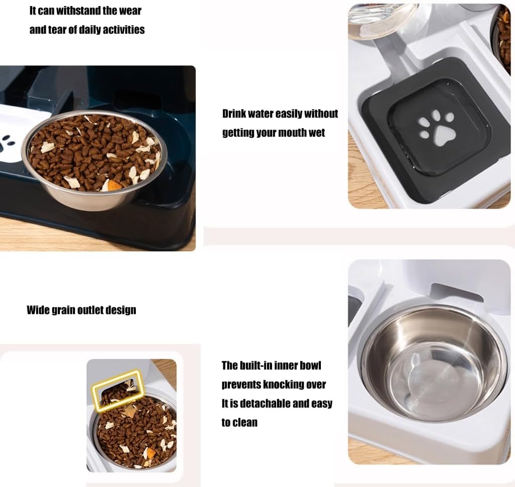 Alimentatore per alimenti di grande capacità 2 in 1 Dispenser d'acqua e ciotola per cibo per cani di piccola taglia Alimentatore automatico per irrigazione quotidiana alimentazione