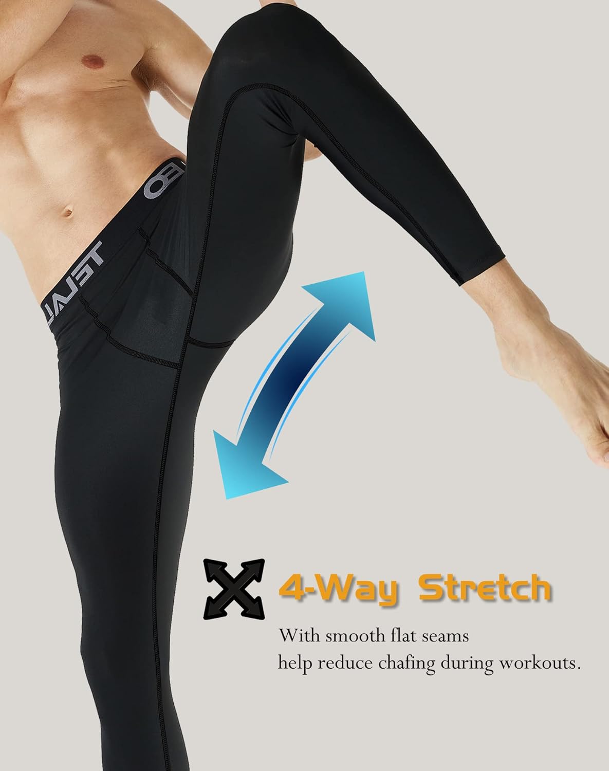 TELALEO 3 Pack Men's Thermal Compression Pants Fleece Lined Sports Tights Athletic Leggings Cold Weather Baselayer Winter Gear