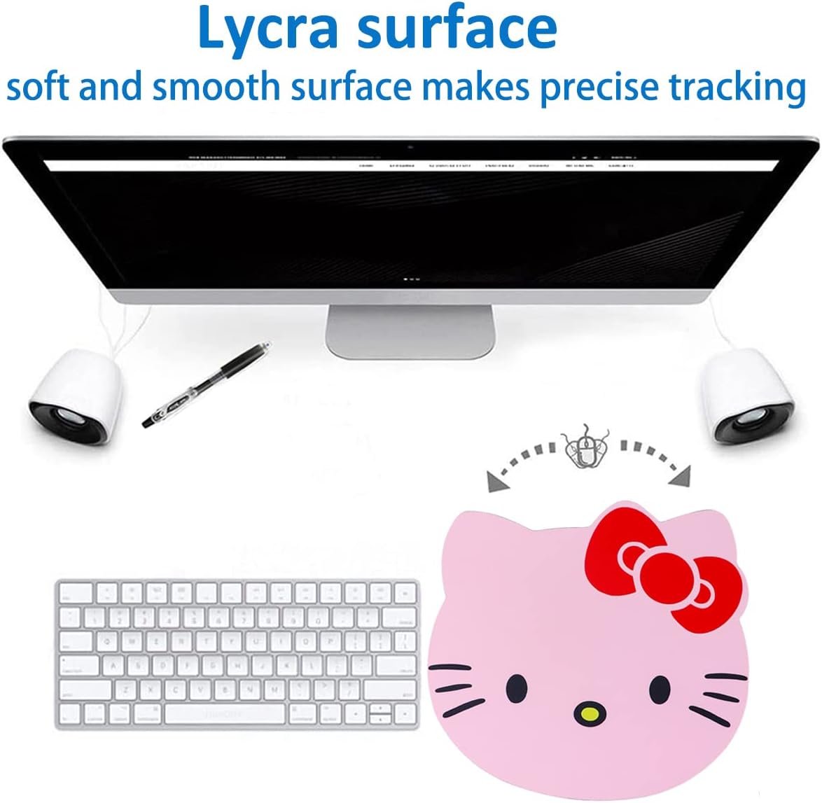 NTSEOT Kawaii Hello Kitty Mouse Pad, Cute Mouse Pad for Computer Laptop - Hello Kitty Accessories - Mousepad for Women, Office Desk Decor Stuff (Pink)