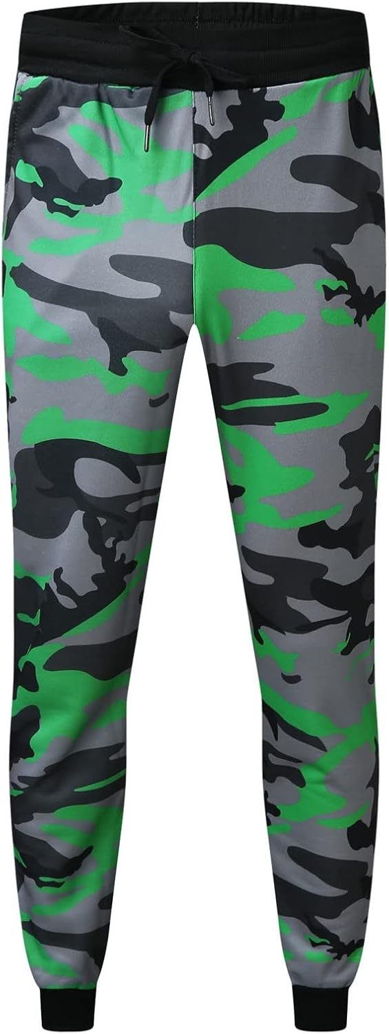 Tech Pant Pantaloni Fitness Casual Shot Uomo Sport Camouflage Jogging Stampa Pantaloni Uomo Pantaloni Running Pant, Verde, 3XL