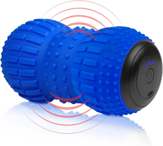 ZeenKind 4 Speed Vibrating Massage Ball Roller, Electric Rechargeable Lacrosse Ball Massager for Deep Tissue Trigger Point Therapy, Muscle Pain Relief & Fitness Recovery