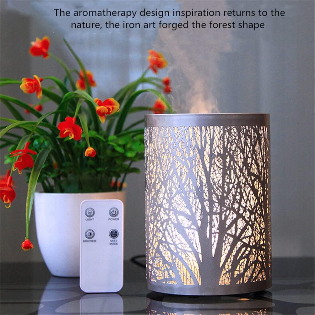 Air Humidifier Forest Aroma Diffuser 100ml Electric Essential Oil Diffuser Bedroom Warm Light Desktop Air Humidifier Remote Control for Bedroom, Study, Office, Living Room, Bathroom, Yoga, SPA