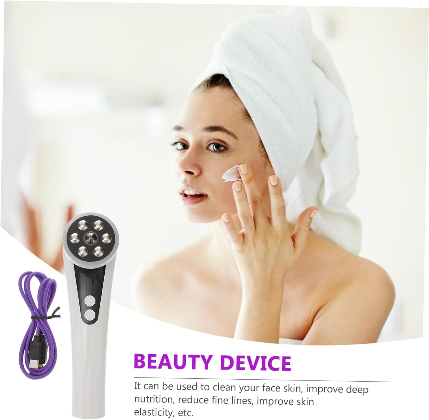 Generic Beauty Instrument Face Facial Massage Device Remover Kit Mask Cosmetics Massager Wrinkle Skincare Facial Tools Skin Care Tools Facial Massage Tool Beauty Device Abs White