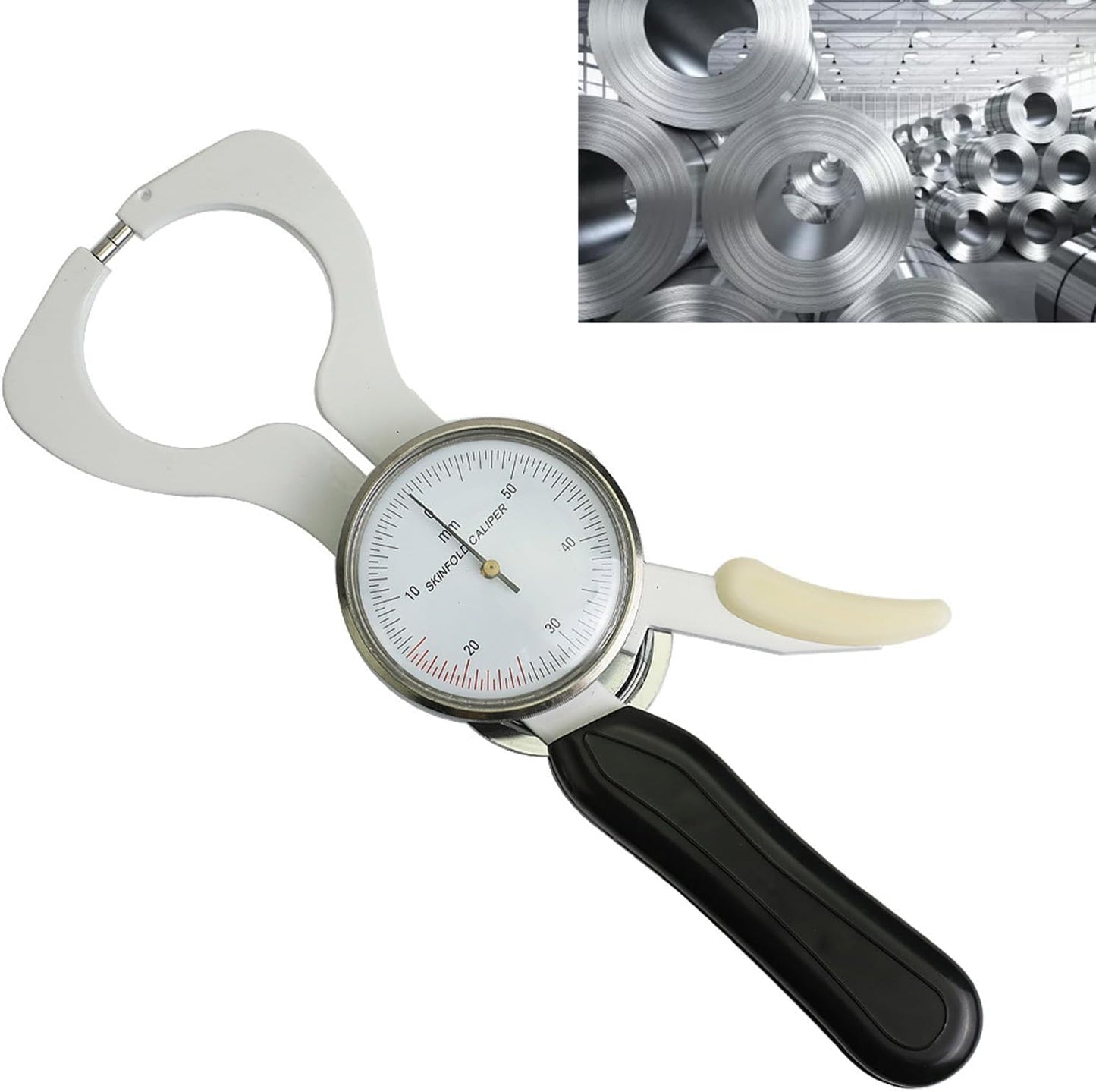 Glomora Skinfold Caliper Stainless Steel Accurate Body Fat Measurement Device for Beauty Salon Physical Examination Center