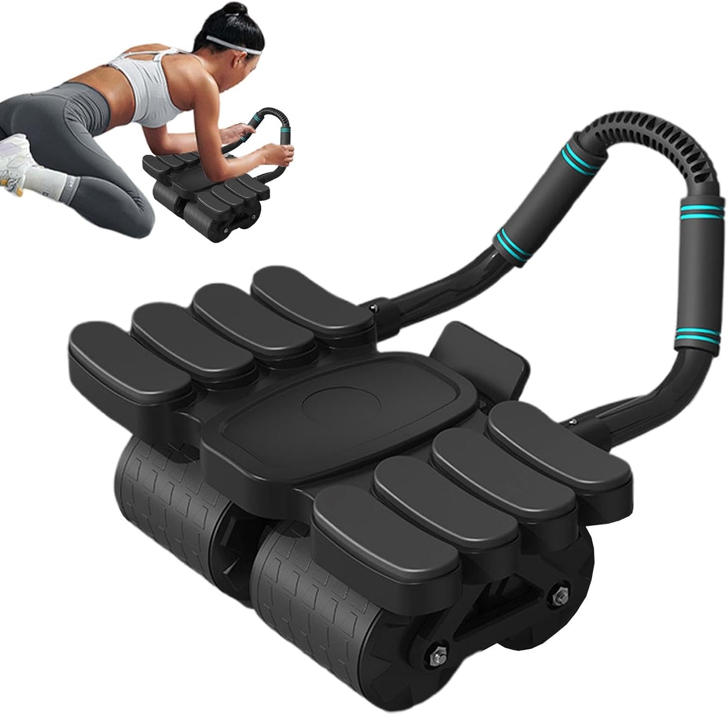 Abs Roller, Gym Equipment Ab Trainer with Elbow Support, Abdominal Exercise Equipment for Core Strengthening, Full-Body Home Workout, Compact, Portable Fitness Gear, 42 x 36 x 24 cm