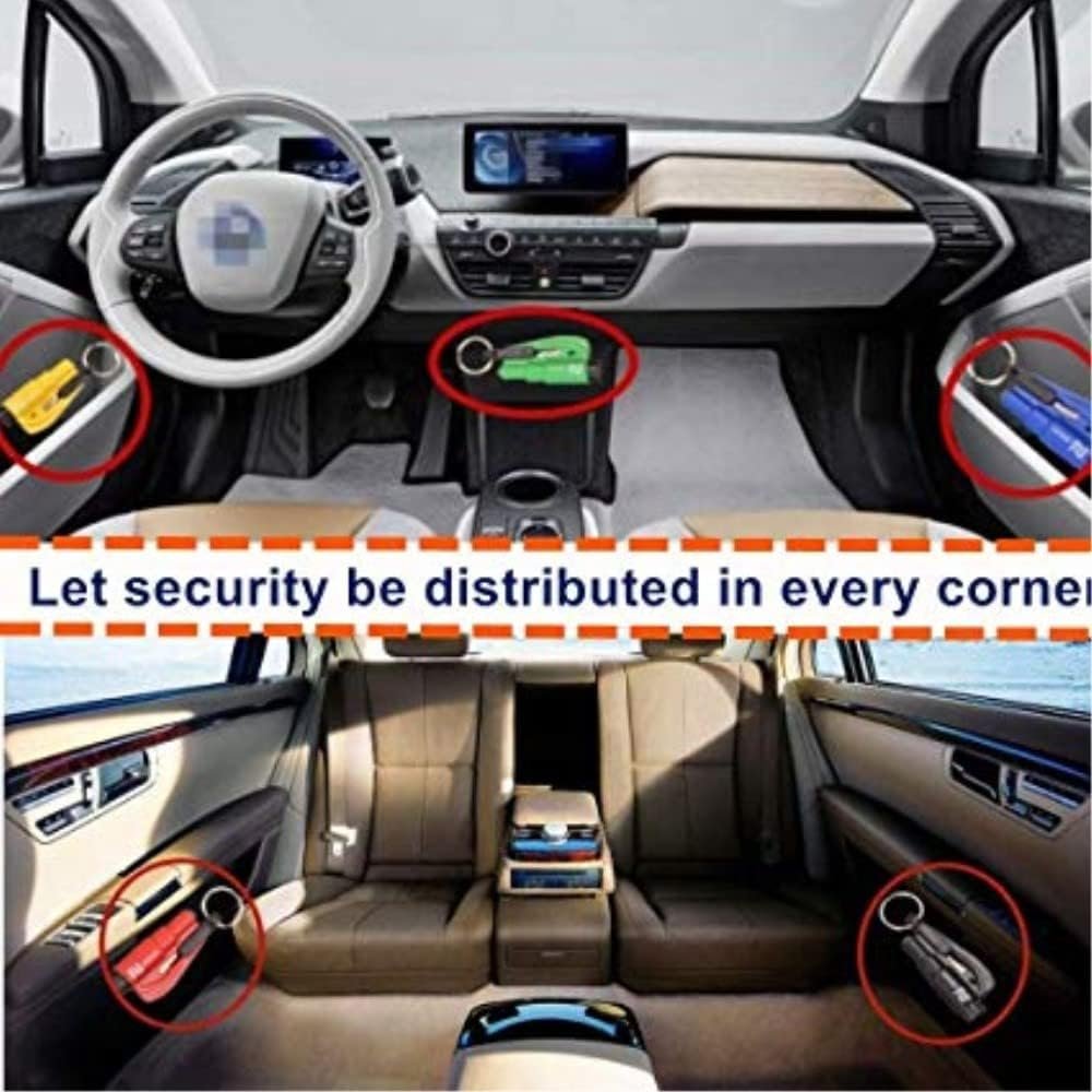 5 Pcs Car Escape Rescue Tool Keychain Glass Breaker Seatbelt Cutter Mini Hammer Emergency Rescue Tool Glass Breaker Car Safety Tool Window Broken Tool Seat Belt Cutter