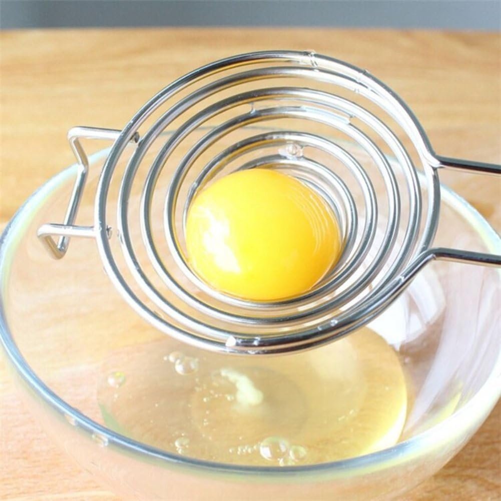 Silver Egg Separator, Yolk White Separator Tool, Food Grade Stainless Steel Egg Divider Egg Sieve Egg Extractor, Kitchen Gadget Cooking Baking Tool, Dishwasher Safe Specialty Tools and Gadgets