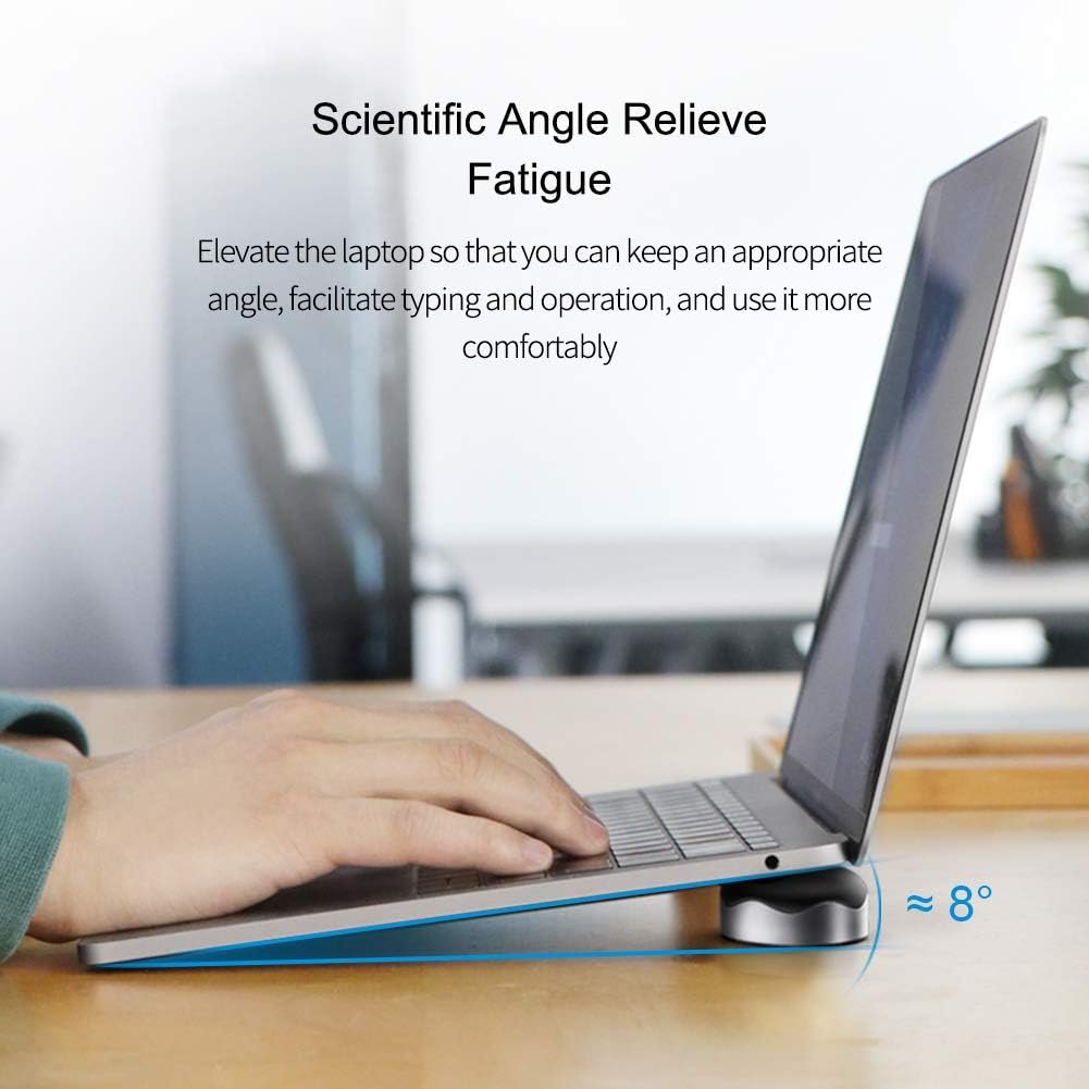 Laptop Cooling Pad, Hagibis Ergonomic Laptop Stand Small Invisible Cooler Ball Portable Magnetic Foot Heat for MacBook Pro Computer (Grey)