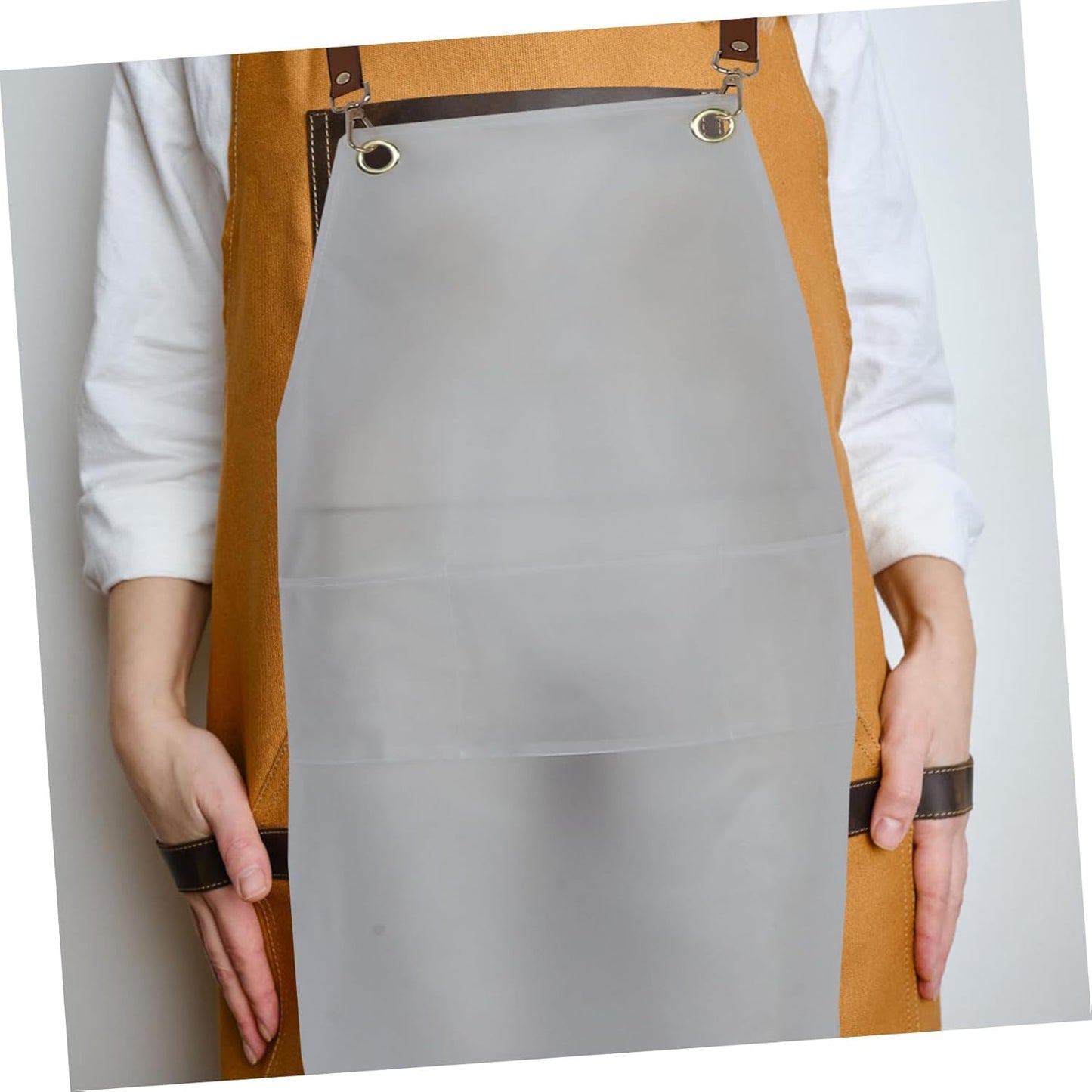 BELLIFFY Oil Apron for Art Studios Kitchens Workshops Adjustable Transparent Design for Stain Protection Stylish Functional Apron for All Cooking