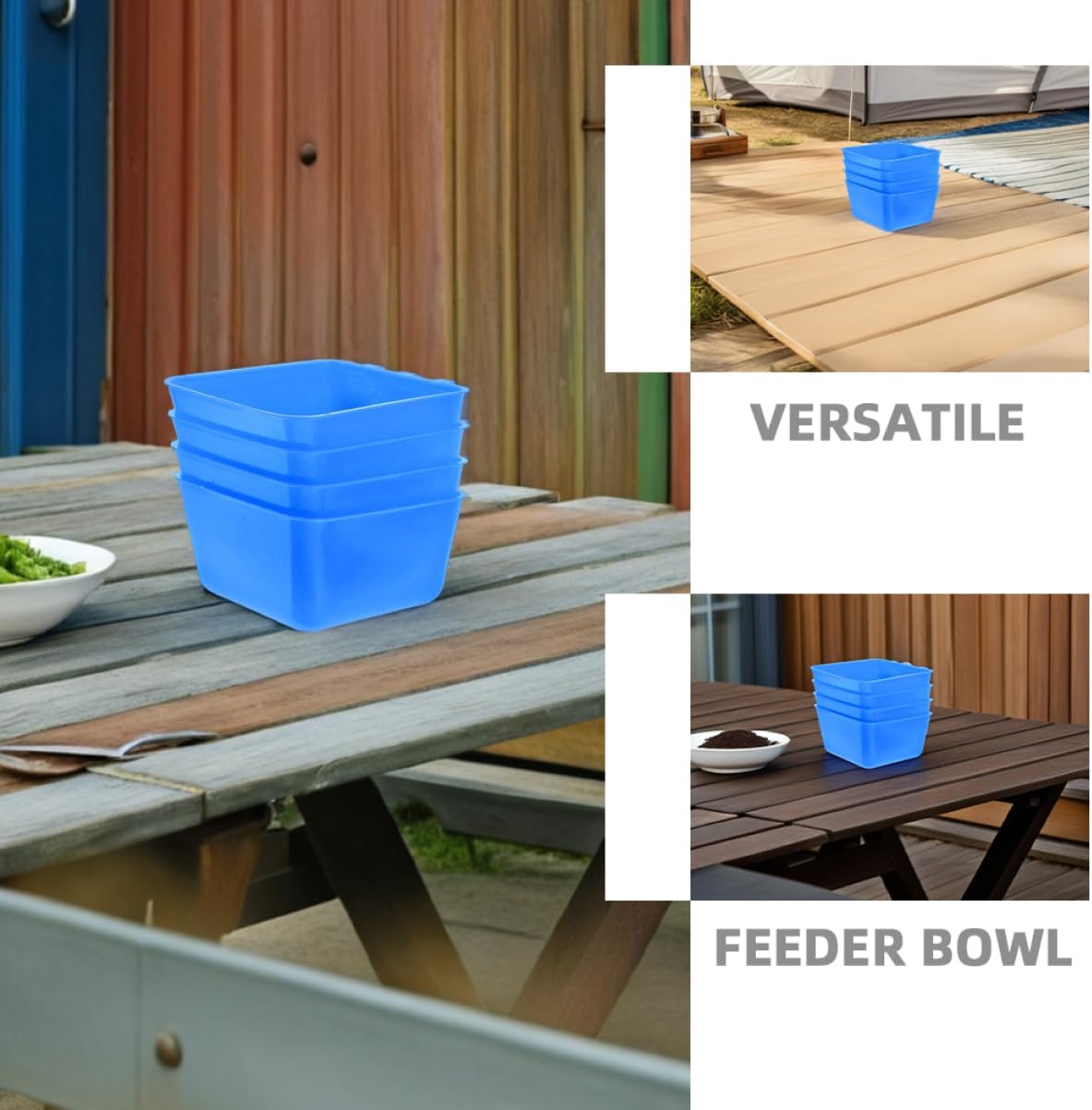 ANDRESLAD 6pcs Bird Bowl Rabbit Feeding Cup Rooster Water Bowl Water Dispenser Bowl Bird Water Feeder Poultry Feeder Rabbit Food Bowl Pet Water Cup Poultry Watering Cups Bunny Feeder or Blue