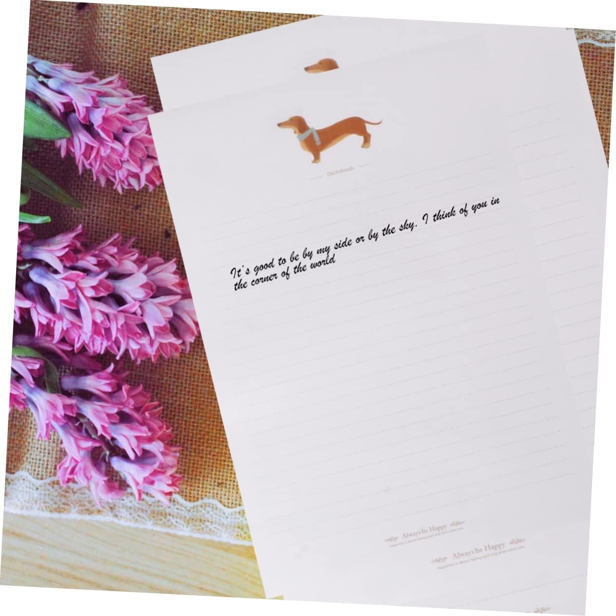 EXCEART Letter Stationery Paper 80pcs Random Cartoon Pets Pattern Dogs Writing Set Paper Note Pad