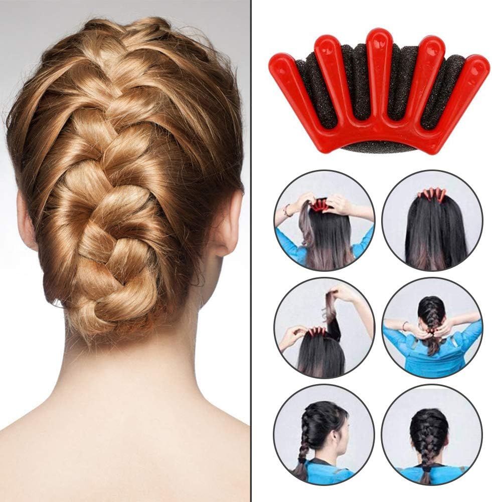 Hair Styling Accessories Set, 27pcs Hair Bun Maker French Hair Braiding Kit with Black Hair Clips Braiding Pins for Women Girls