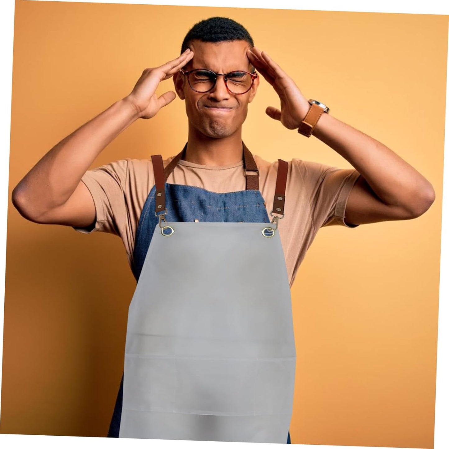 GETAJGHSD Transparent Apron with Adjustable Strap Oil Design for Art Studios Workshops and Home Kitchens Keeps Clothes Clean and Dry for Women